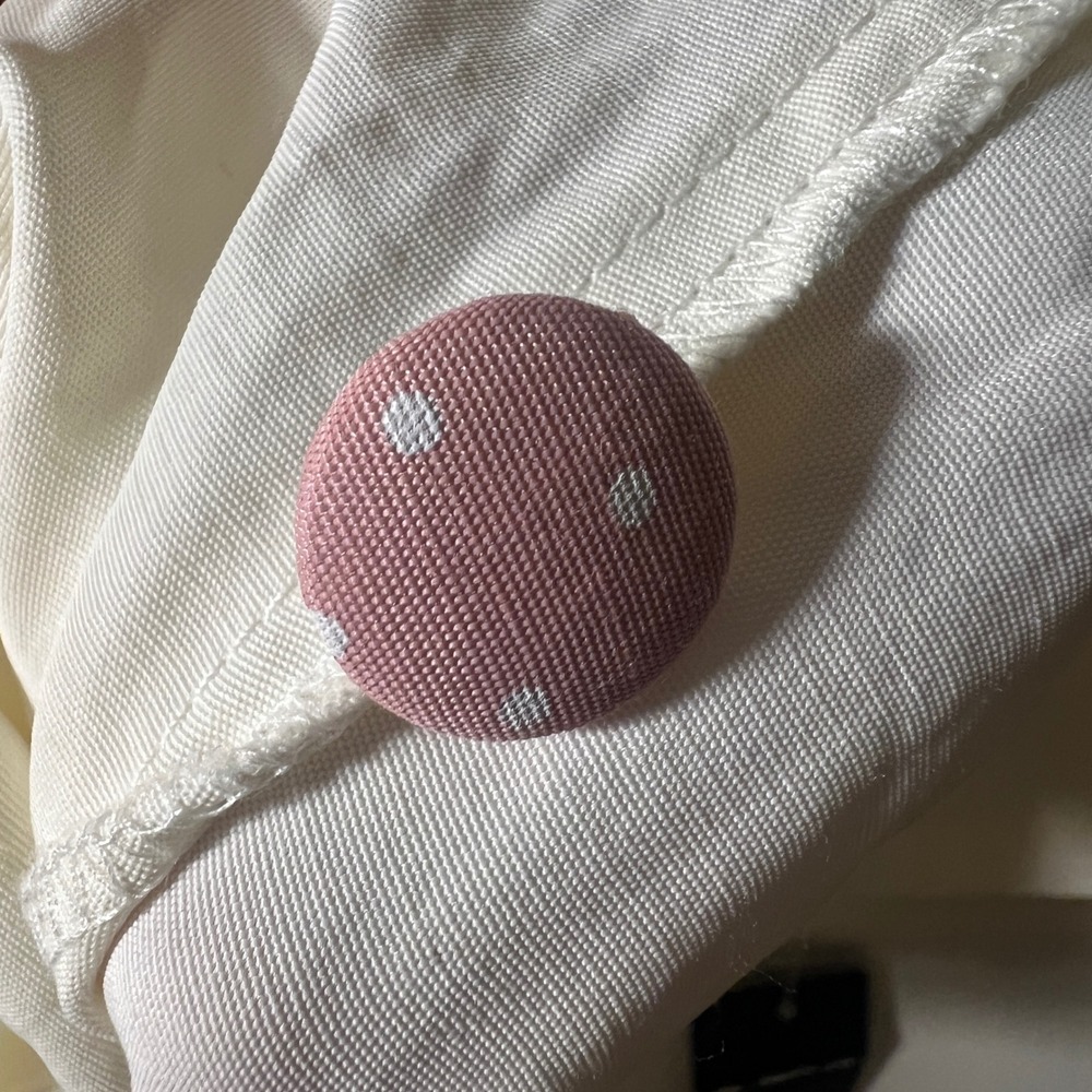 Vintage Fritzi Petites Floral Polka Dot Tie Front Blouse White Pink PM 9136-ZG3P - Picture 8 of 14